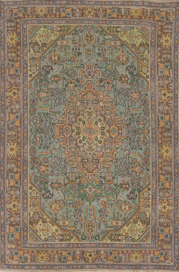 Vintage Wool Tabriz Persian Area Rug 7x10