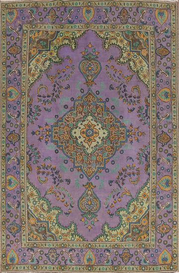 Purple Wool Tabriz Persian Area Rug 7x10