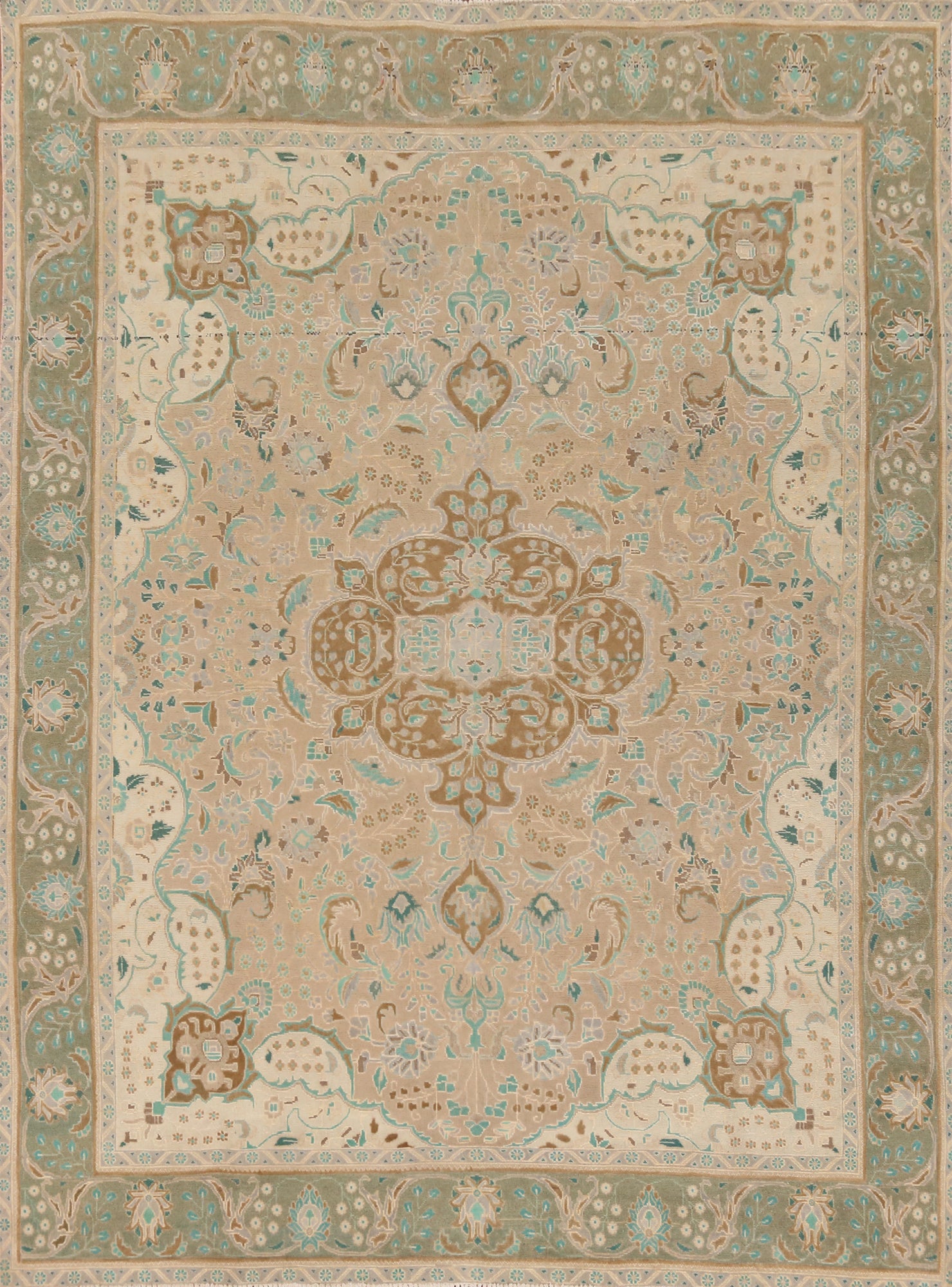Vintage Wool Tabriz Persian Area Rug 10x12