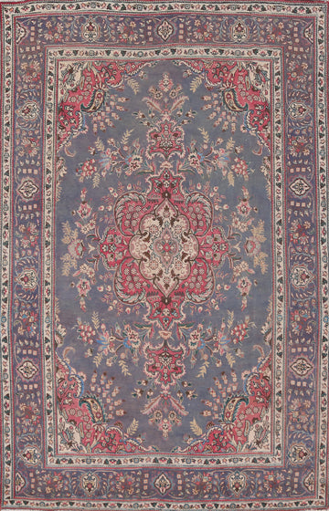 Traditional Blue Tabriz Persian Area Rug 7x10