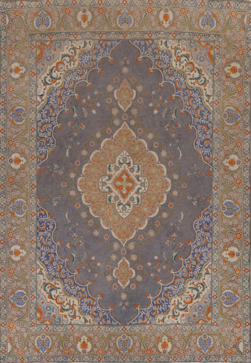 Lilac Wool Tabriz Persian Area Rug 10x13