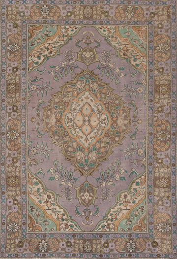 Traditional Lilac Tabriz Persian Area Rug 6x9