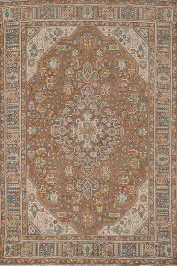 Geometric Wool Tabriz Persian Area Rug 6x9