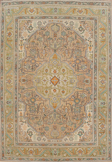 Geometric Wool Tabriz Persian Area Rug 8x11