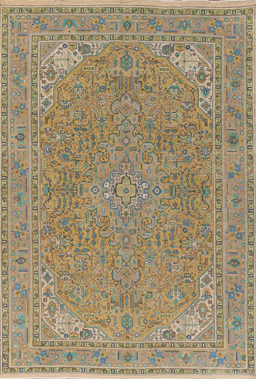 Geometric Wool Tabriz Persian Area Rug 8x11
