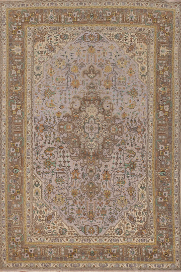 Light Purple Tabriz Persian Area Rug 6x9