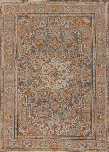 Handmade Brown Tabriz Persian Area Rug 8x11