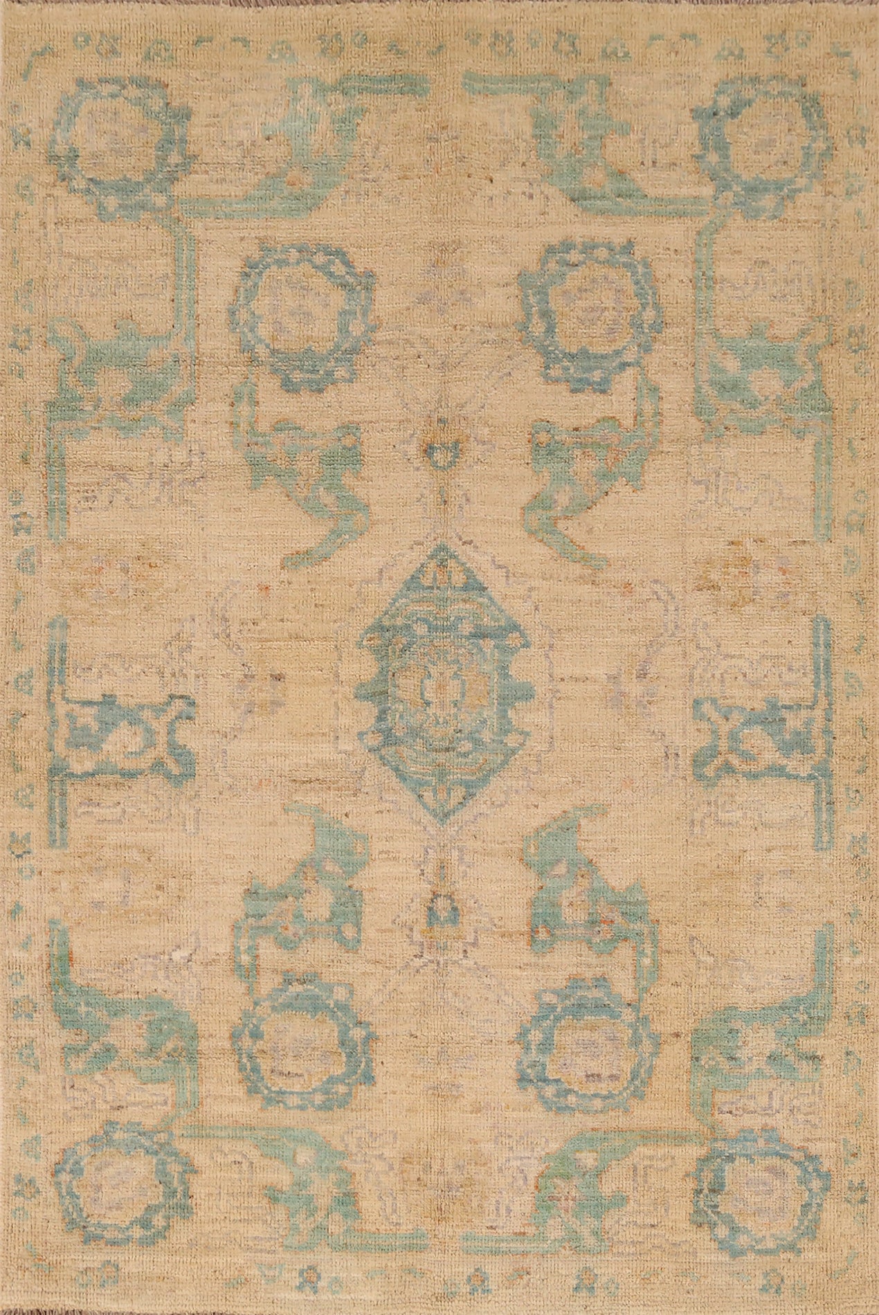 Vegetable Dye Oushak Turkish Rug 4x6