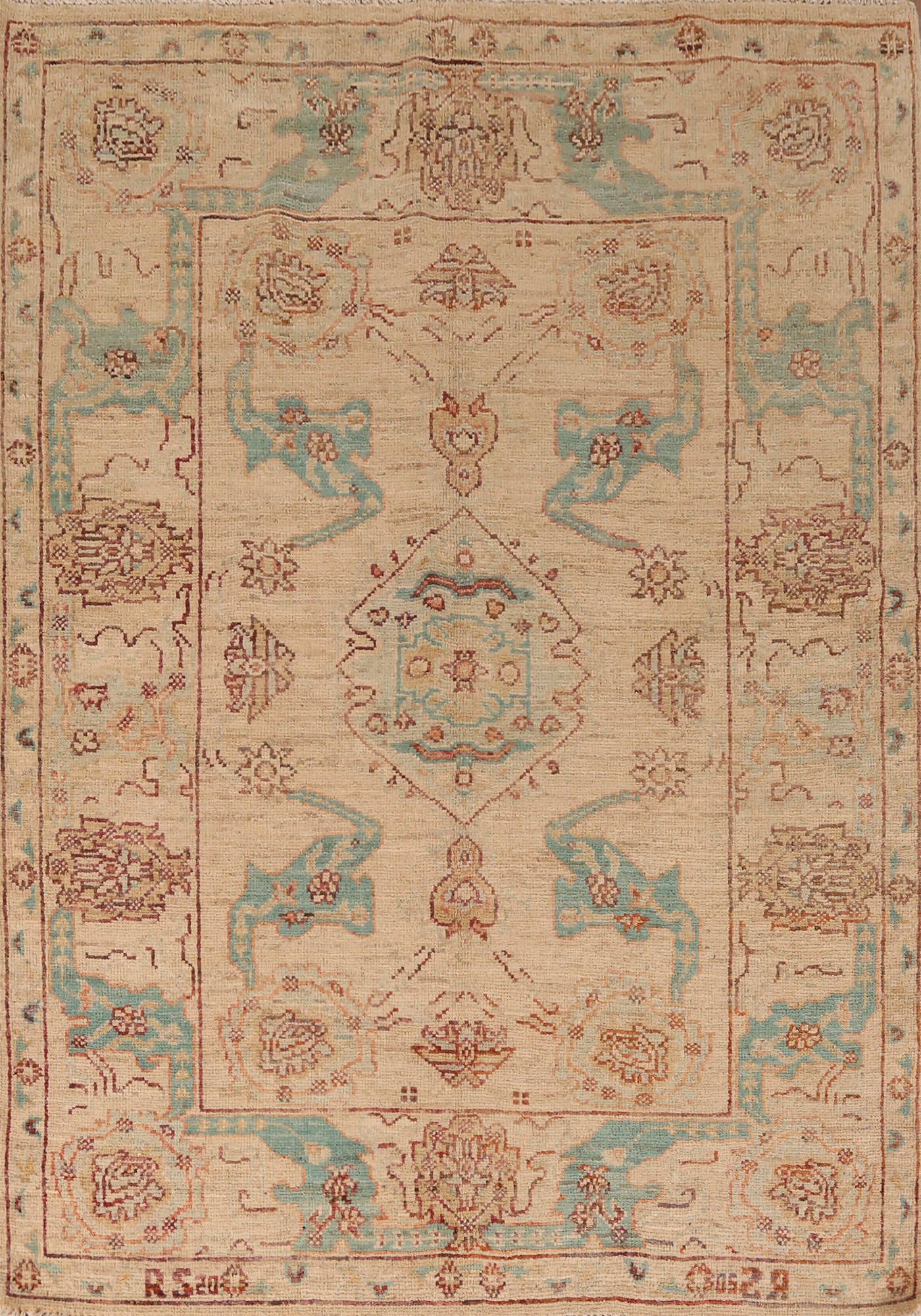 Handmade Wool Oushak Vegetable Dye Rug 5x7