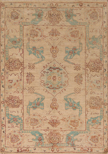 Handmade Wool Oushak Vegetable Dye Rug 5x7