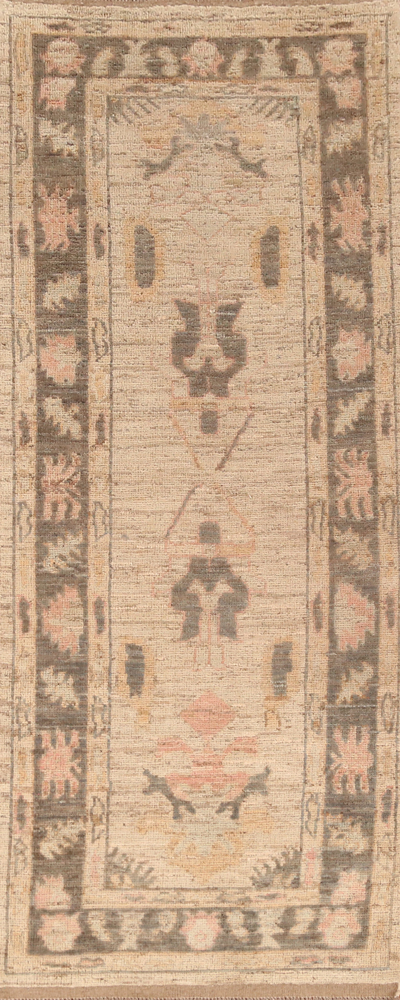 Vegetable Dye Oushak Turkish Runner Rug 3x10