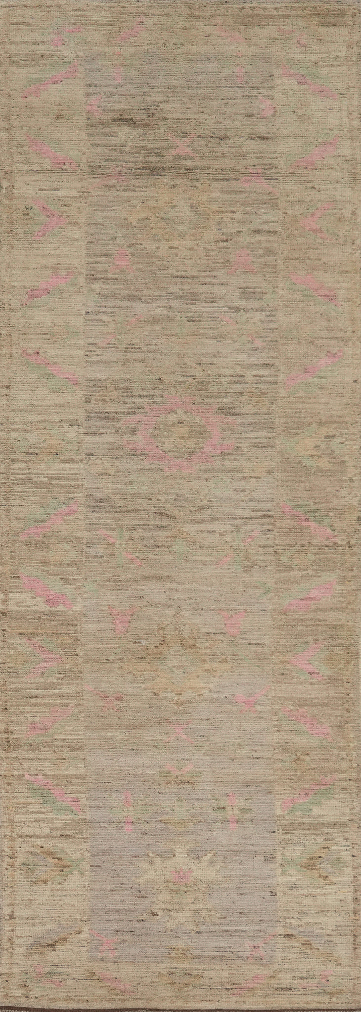Vegetable Dye Oushak Turkish Runner Rug 3x13