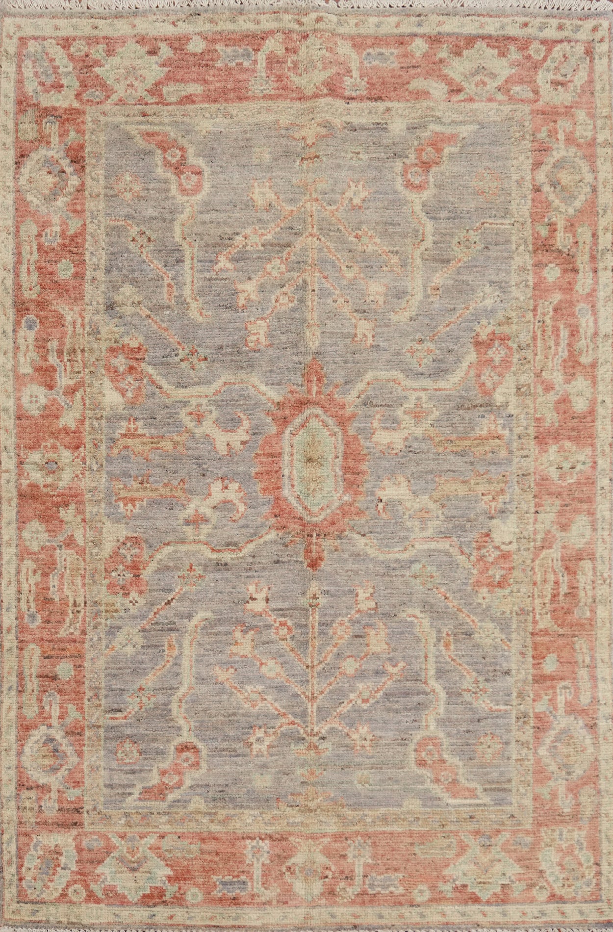 Vegetable Dye Wool Oushak Turkish Rug 4x6