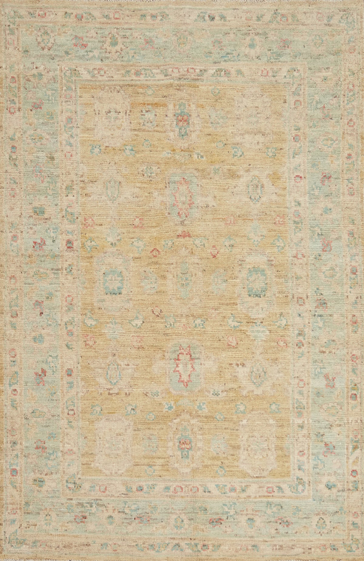 Vegetable Dye Oushak Turkish Rug 4x6