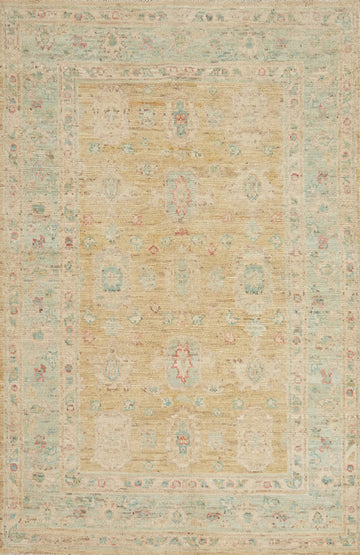 Vegetable Dye Oushak Turkish Rug 4x6