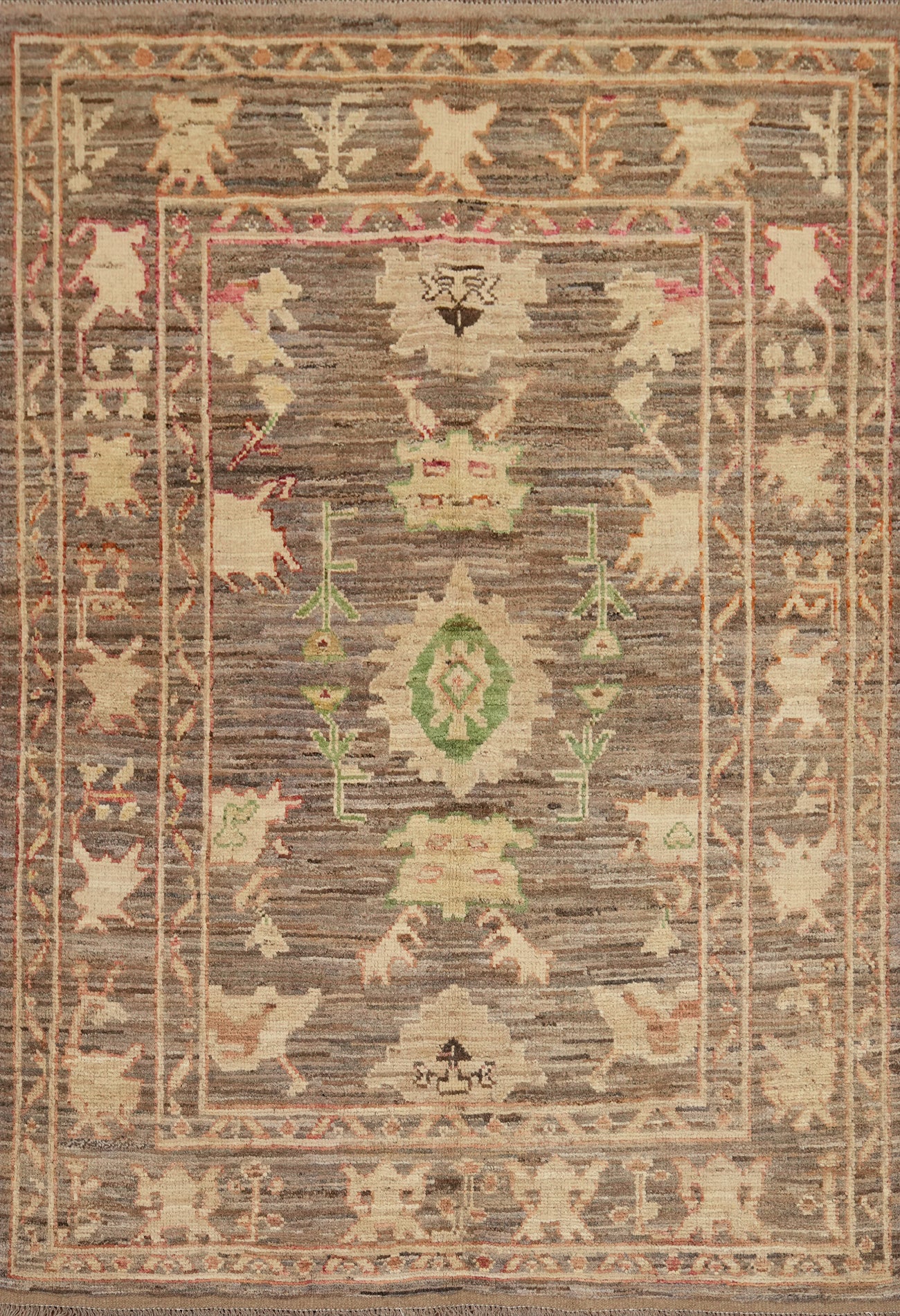 Vegetable Dye Oushak Turkish Rug 5x7