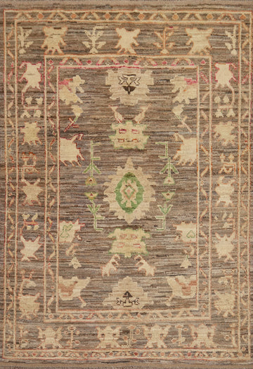 Vegetable Dye Oushak Turkish Rug 5x7