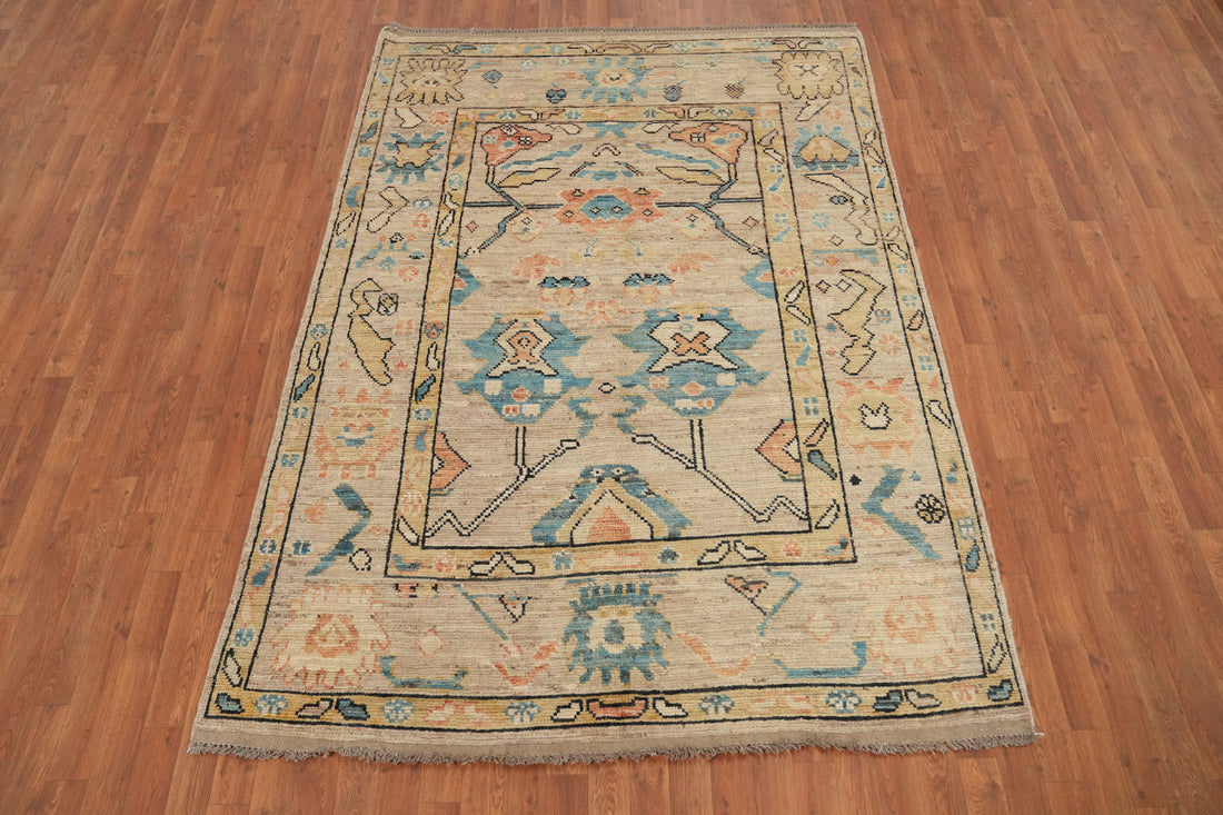 Vegetable Dye Oushak Turkish Area Rug 6x8