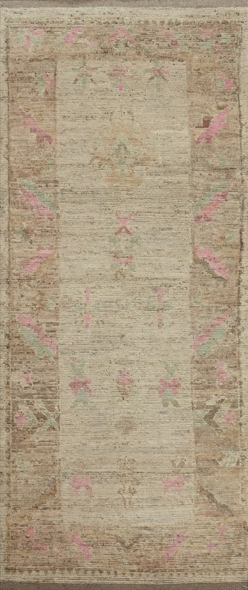 Earth Tone Oushak Vegetable Dye Runner Rug 3x10