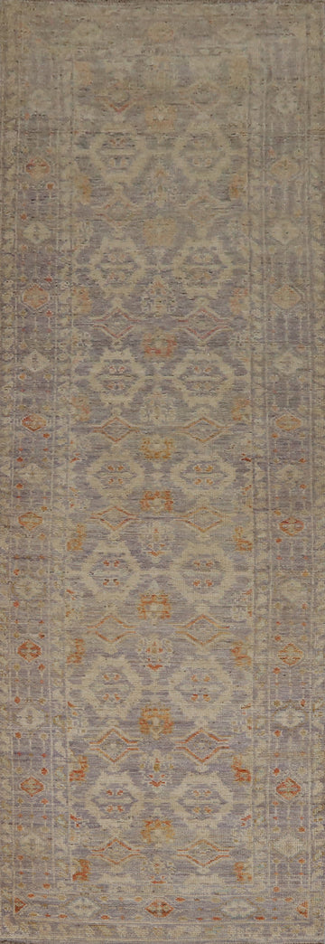 Vegetable Dye Oushak Turkish Runner Rug 3x12