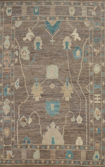 Handmade Oushak Turkish Large Rug 13x19