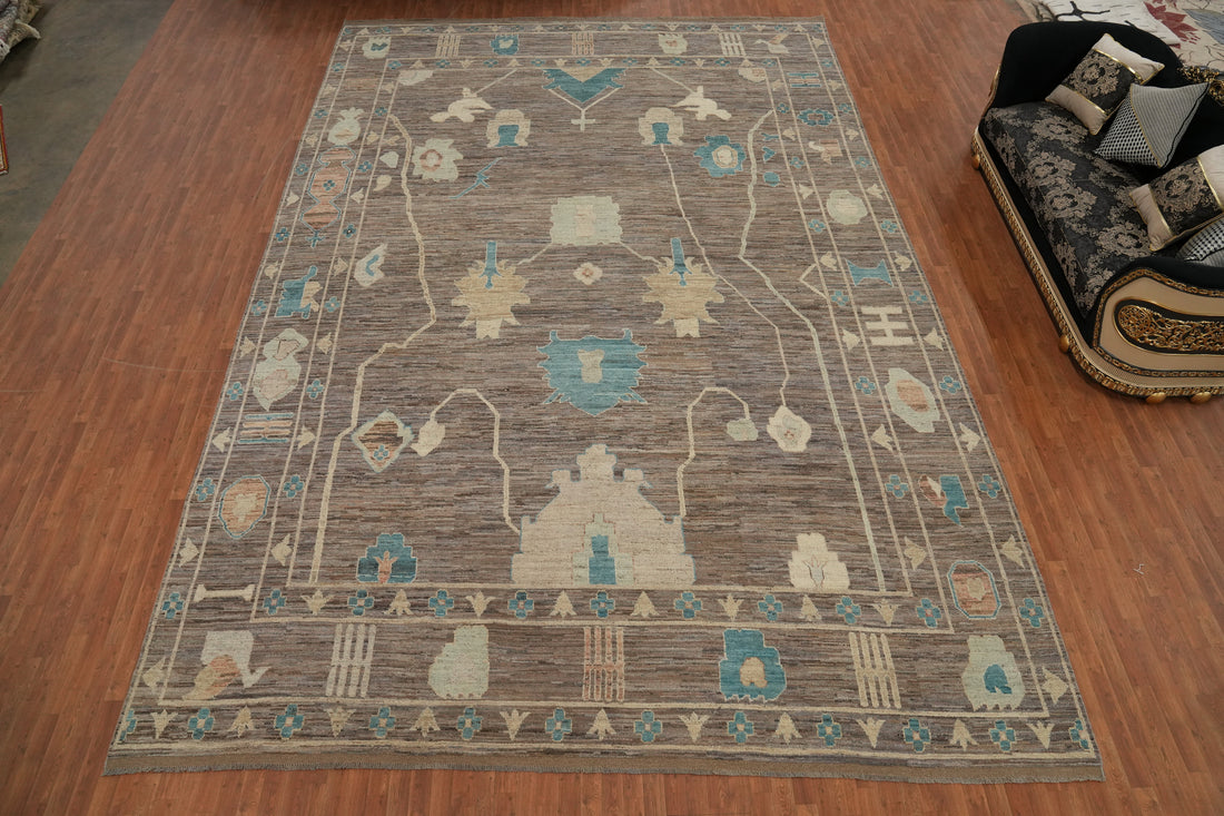 Handmade Oushak Turkish Large Rug 13x19