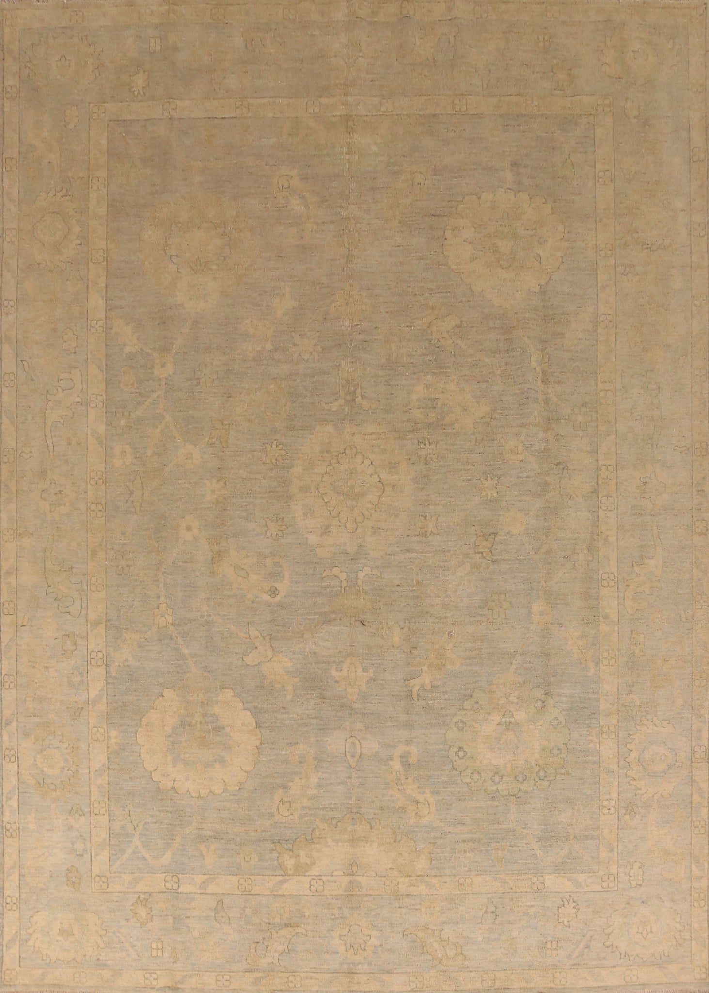 Vegetable Dye Oushak Turkish Area Rug 9x11
