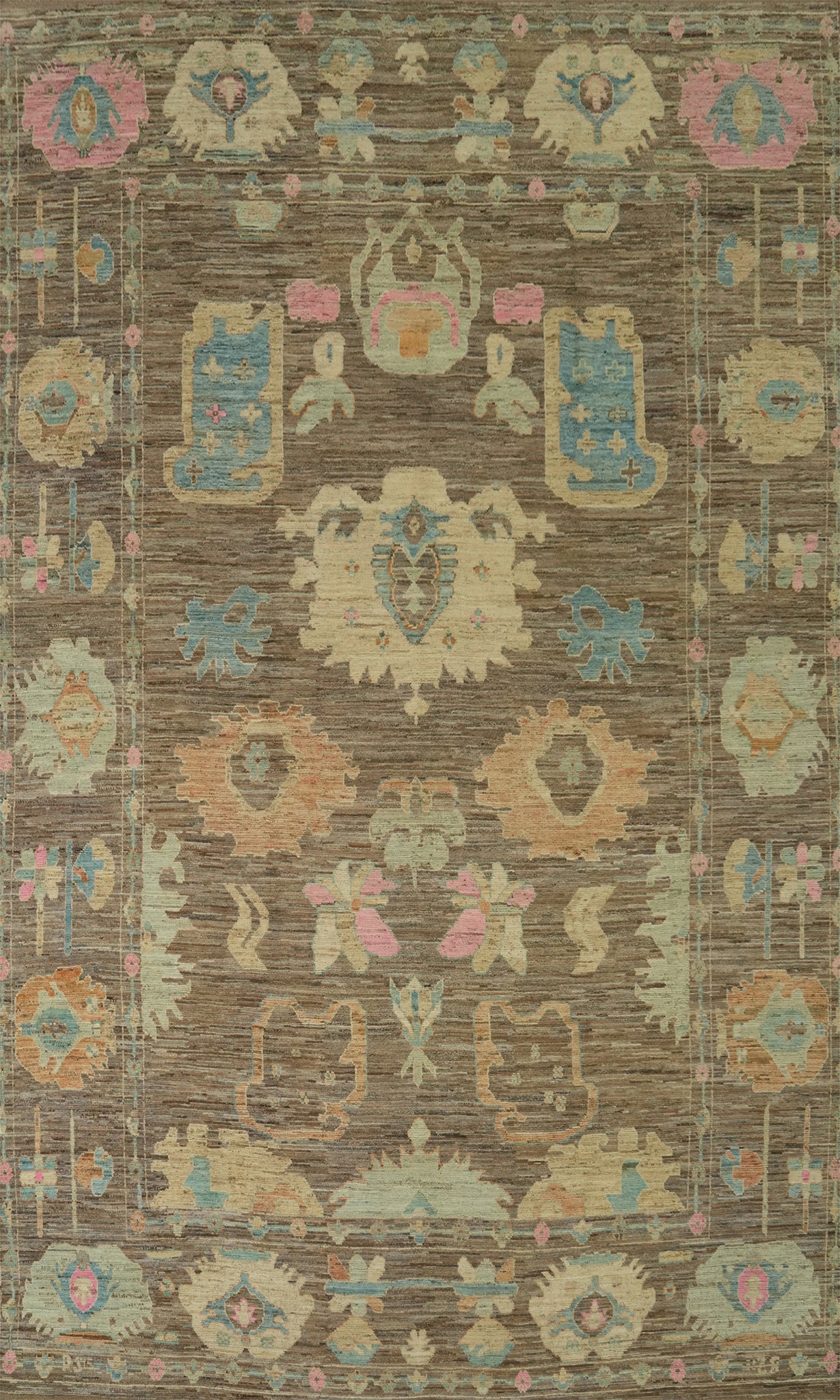 Vegetable Dye Oushak Turkish Large Rug 12x18
