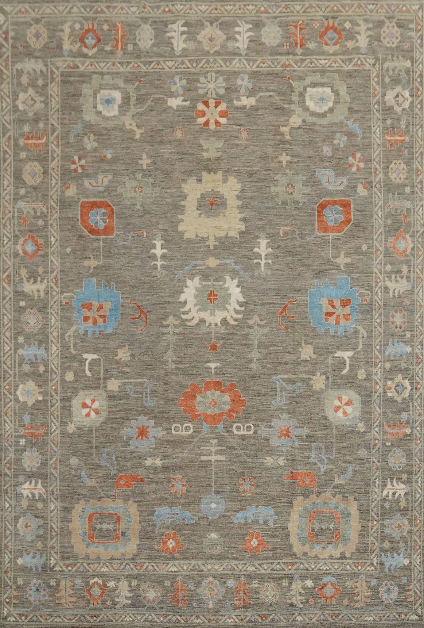 Vegetable Dye Oushak Turkish Large Rug 13x16
