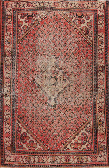 Red Geometric Botemir Persian Rug 4x7