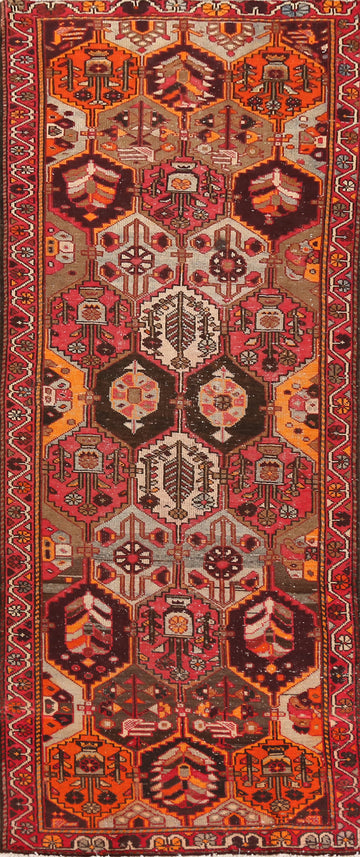 Handmade Wool Bakhtiari Persian Runner Rug 3x10