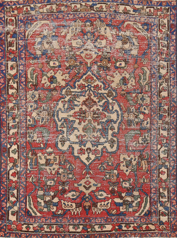 Vintage Wool Bakhtiari Persian Rug 5x7