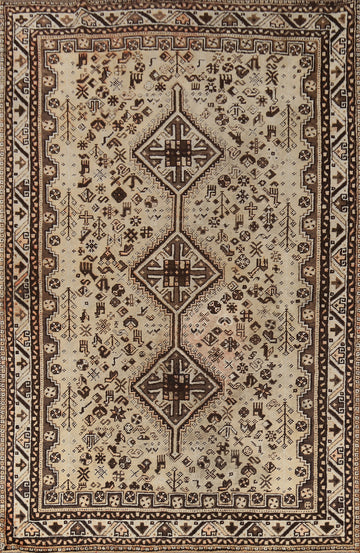 Tribal Wool Qashqai Persian Area Rug 7x10