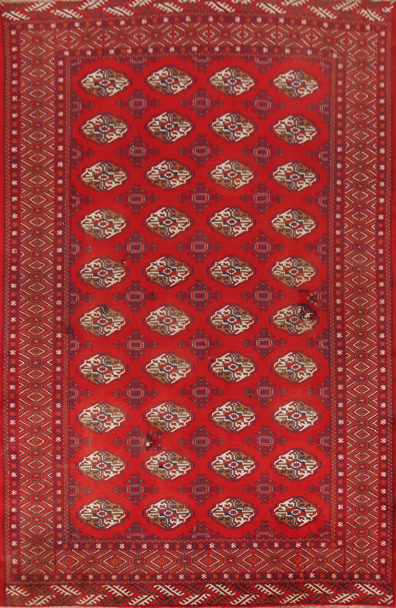 Red Wool Bokhara Oriental Area Rug 7x10