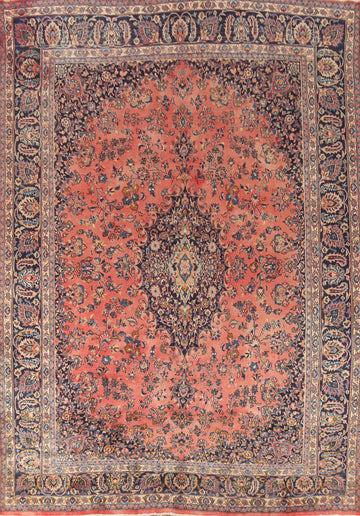 Traditional Floral Mashad Persian Area Rug 10x13