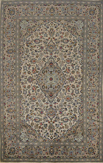 Traditional Floral Kashan Persian Area Rug 7x10