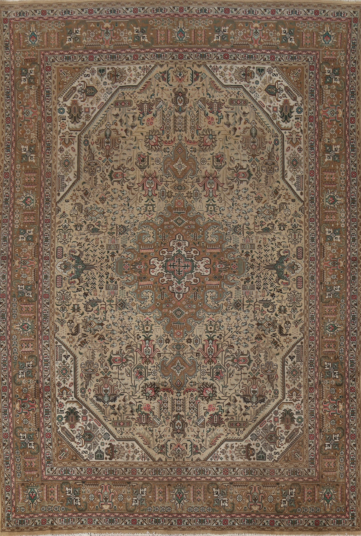 Geometric Wool Tabriz Persian Area Rug 8x12