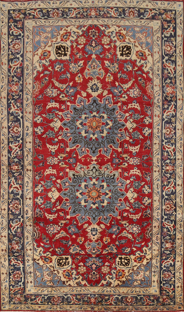 Floral Red Wool Najafabad Persian Area Rug 6x10