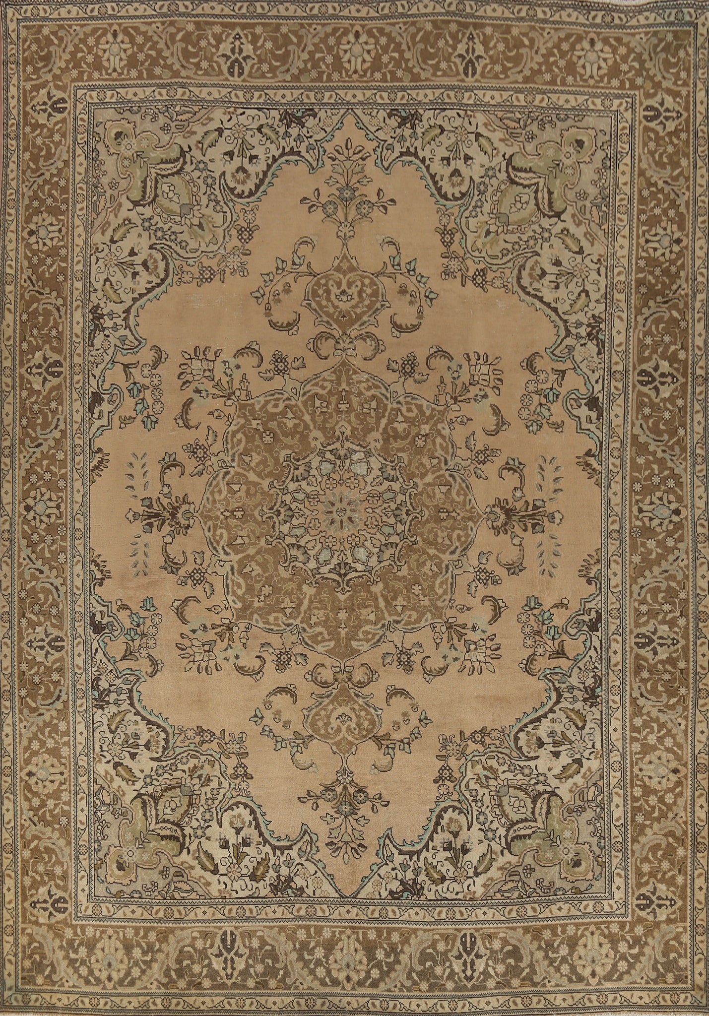 Vintage Wool Tabriz Persian Area Rug 10x13