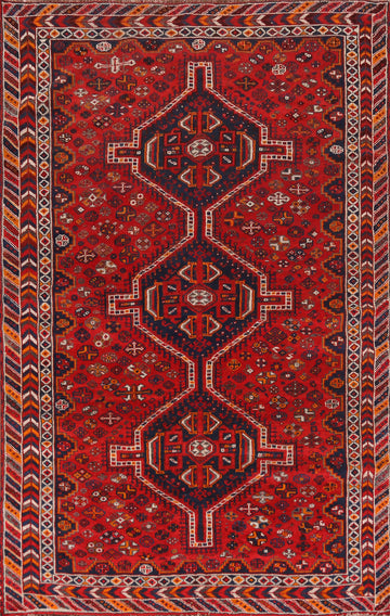 Handmade Wool Qashqai Persian Area Rug 5x8