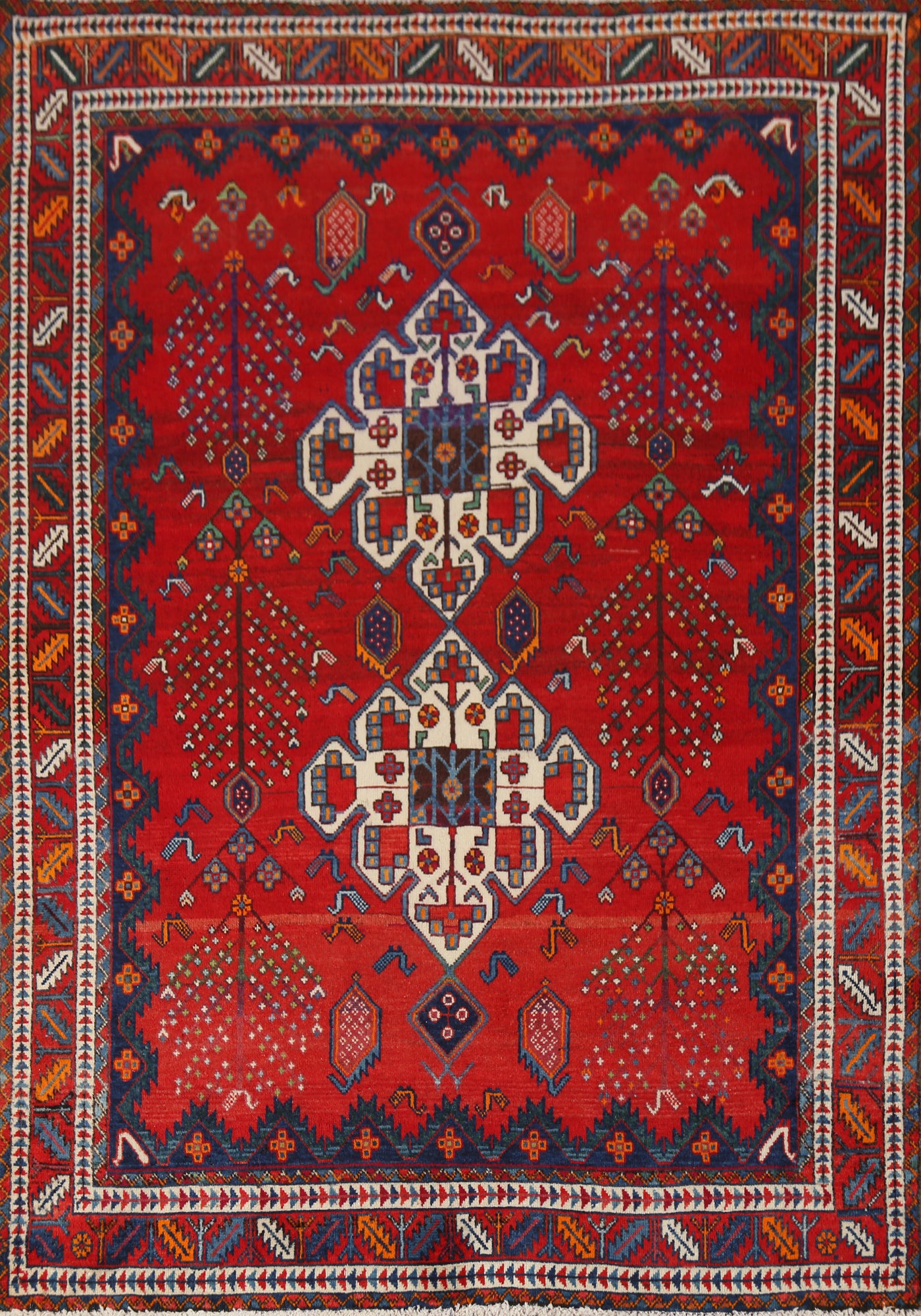 Handmade Red Sirjan Persian Rug 5x6
