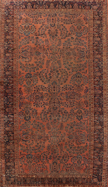 Pre-1900 Vegetable Dye Sarouk Persian Large Rug 11x19