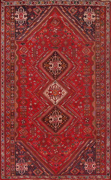 Red Geometric Shiraz Persian Area Rug 6x10