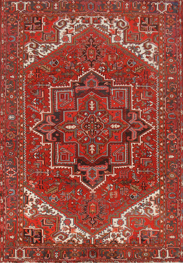 Handmade Wool Heriz Persian Area Rug 7x10