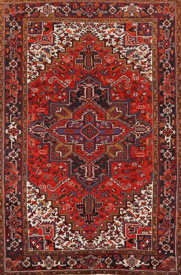 Vintage Wool Heriz Persian Area Rug 7x10