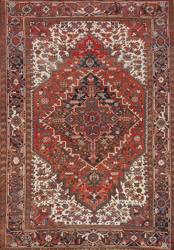 Geometric Heriz Persian Area Rug 7x9