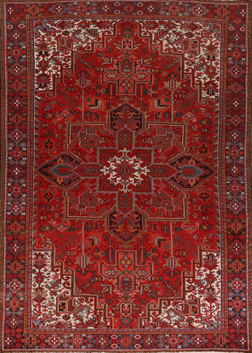 Geometric Red Heriz Persian Area Rug 9x13