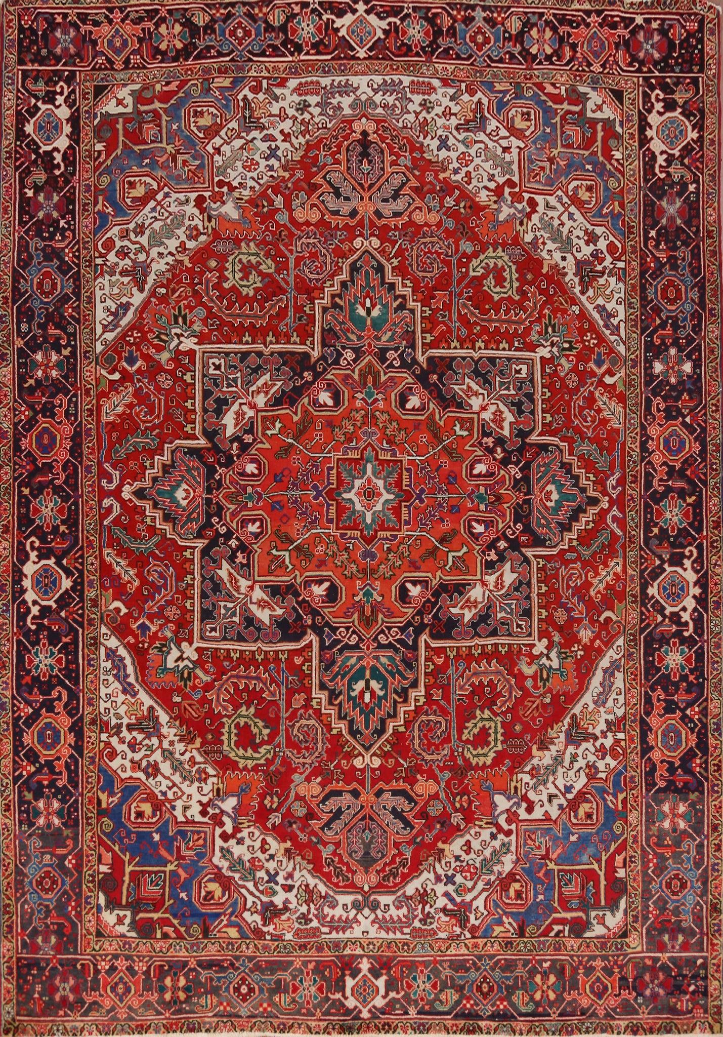 Handmade Wool Heriz Serapi Persian Area Rug 8x11