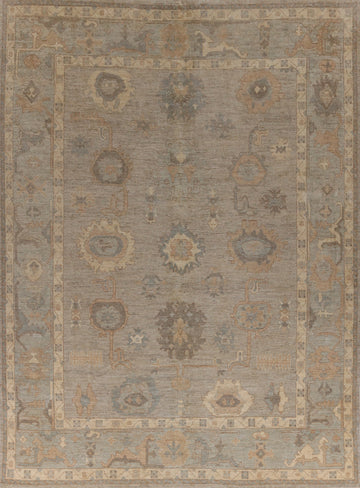 Vegetable Dye Wool Oushak Turkish Large Rug 12x14