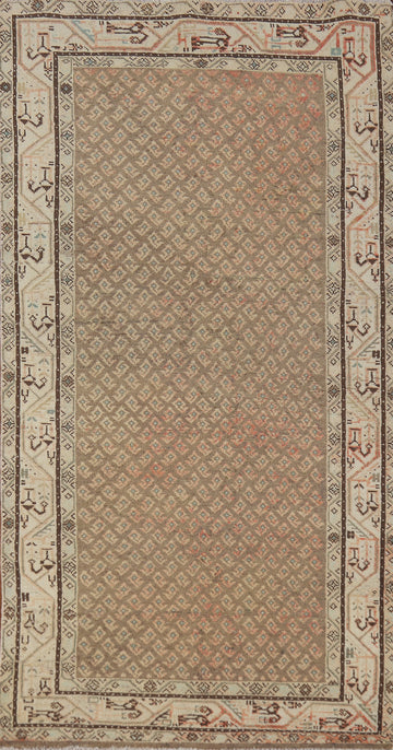 Brown Wool Botemir Persian Runner Rug 3x7